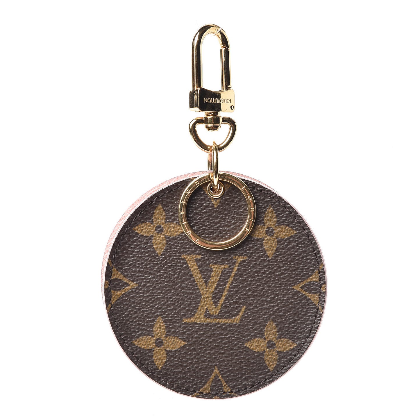 Monogram LV Mirror Bag Charm Key Holder Rose Ballerine