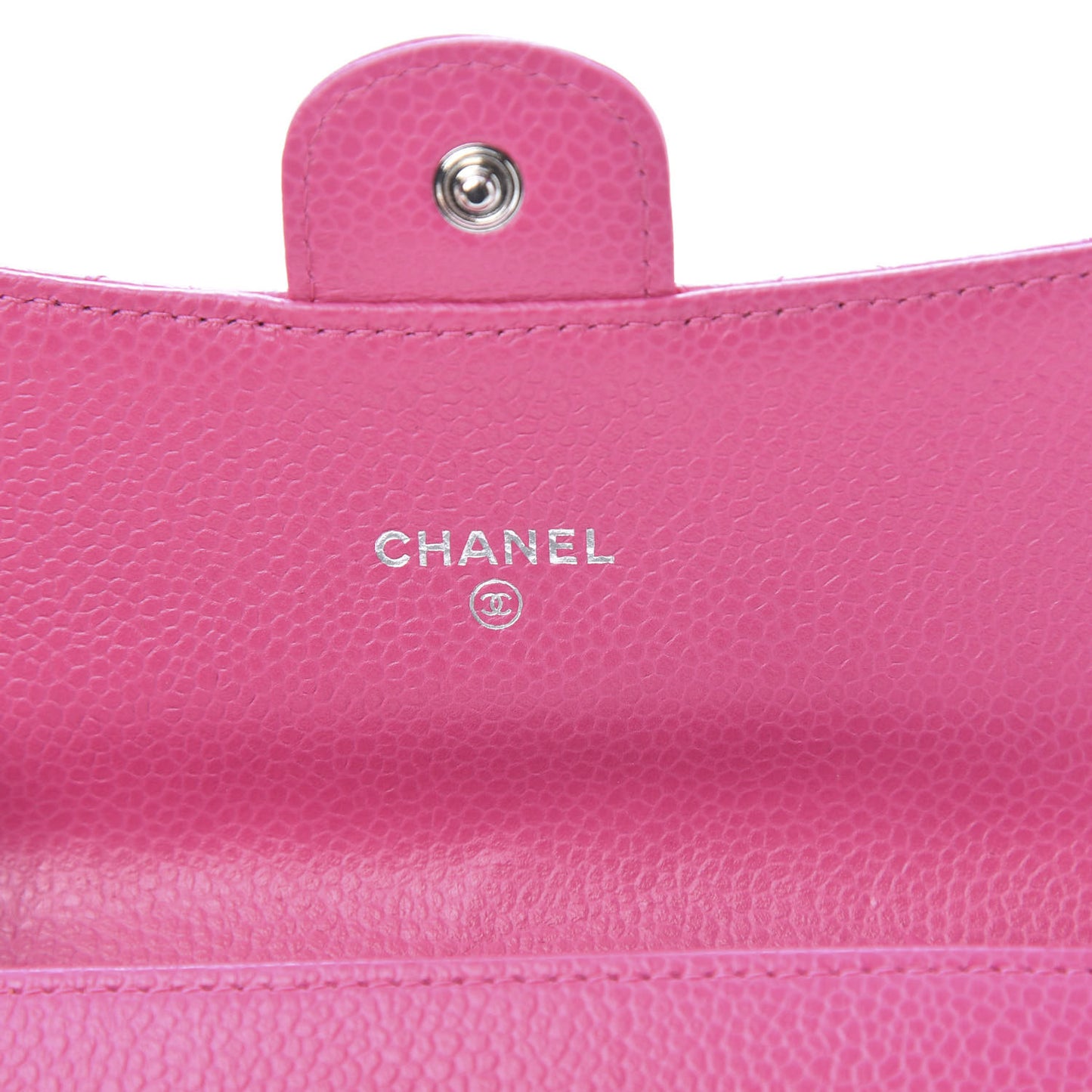 Caviar Quilted Small Flap Wallet Pink