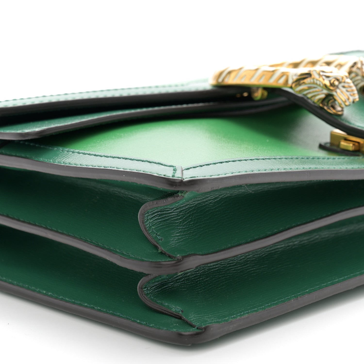 Gucci Azalea Calfskin Enamel Small Dionysus Shoulder Bag New Shamarock Emerald Off White 10 of 13