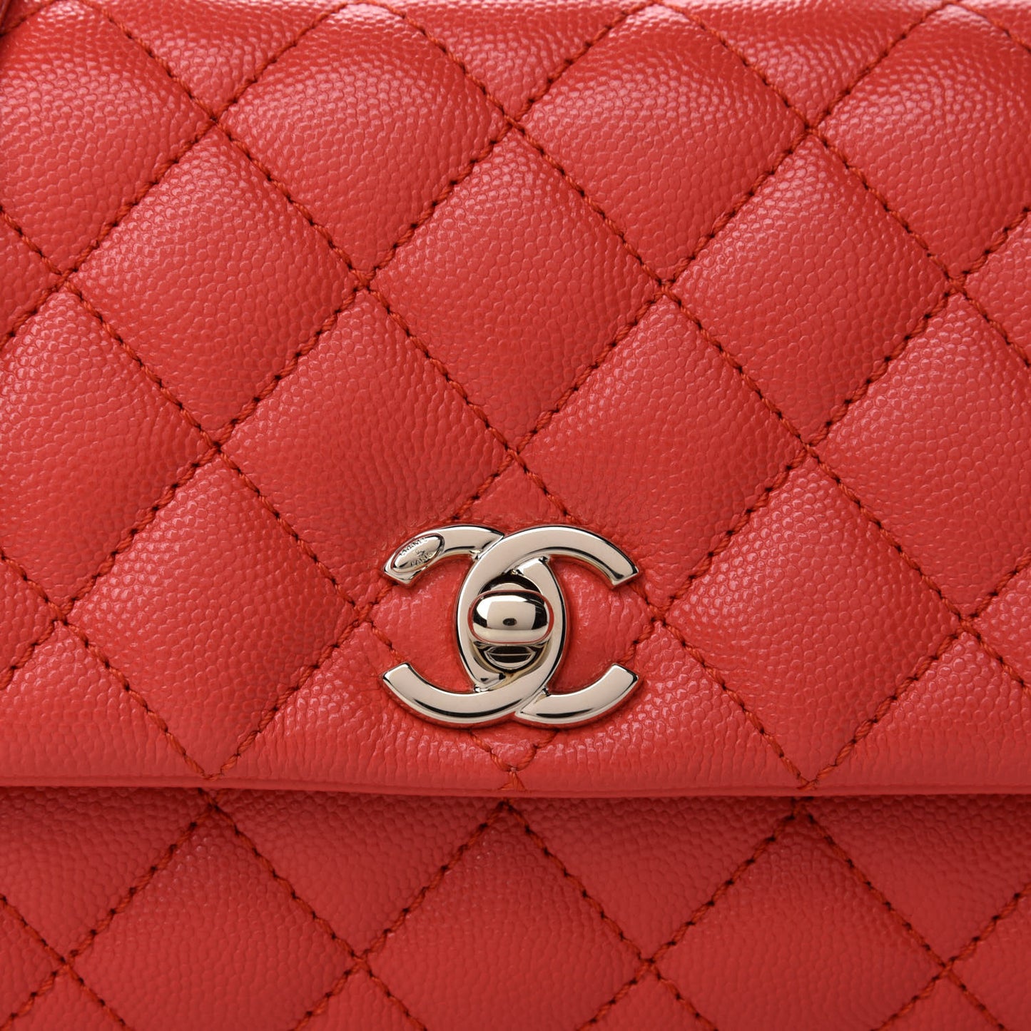 Caviar Quilted Extra Mini Coco Handle Flap Red