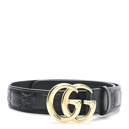 Gucci Calfskin GG Matelasse 40mm Belt 85 34 Black 1 of 4