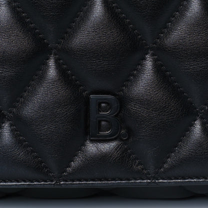 Balenciaga Nappa Calfskin Quilted Medium Touch B Shoulder Bag Black 8 of 11