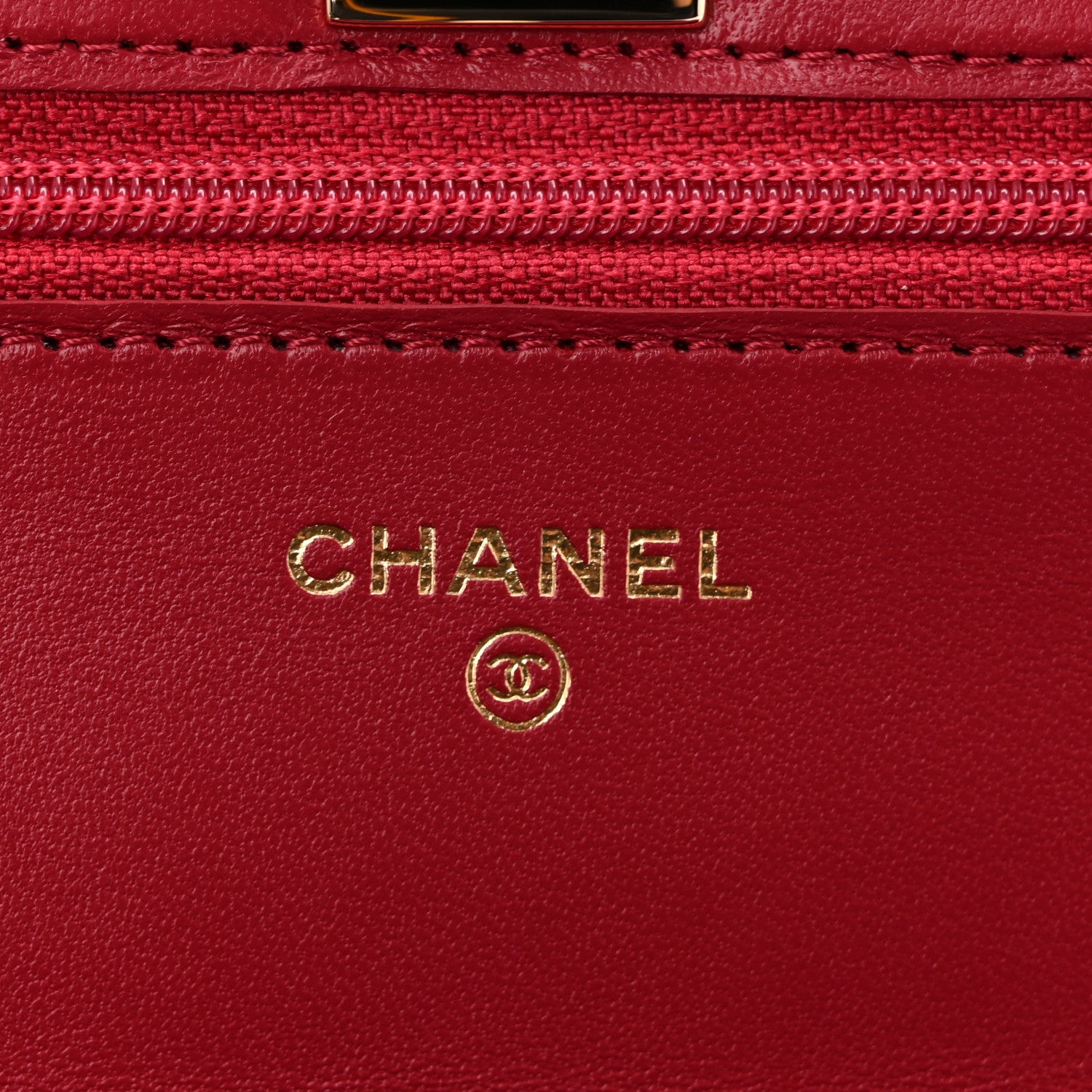 Chanel Lambskin Quilted Trendy CC Wallet On Chain WOC Red 6 of 11