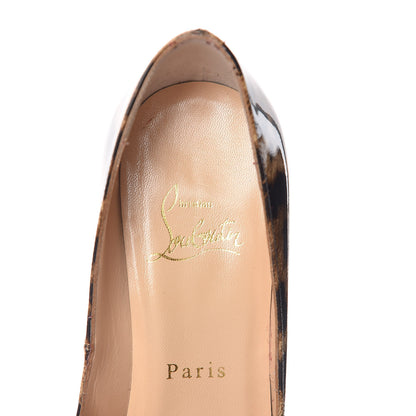 Christian Louboutin Patent Leopard New Very Prive Spikes 120 Pumps 36 Brown 6 of 14