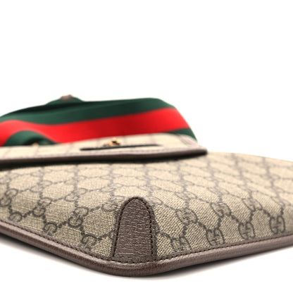Gucci GG Supreme Monogram Web Medium Neo Vintage Flap Messenger Bag Beige New Acero 8 of 9