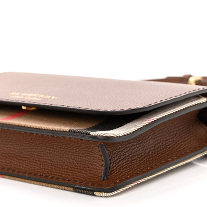 Burberry Derby Calfskin House Check Wallet On Chain Brown 10 of 10