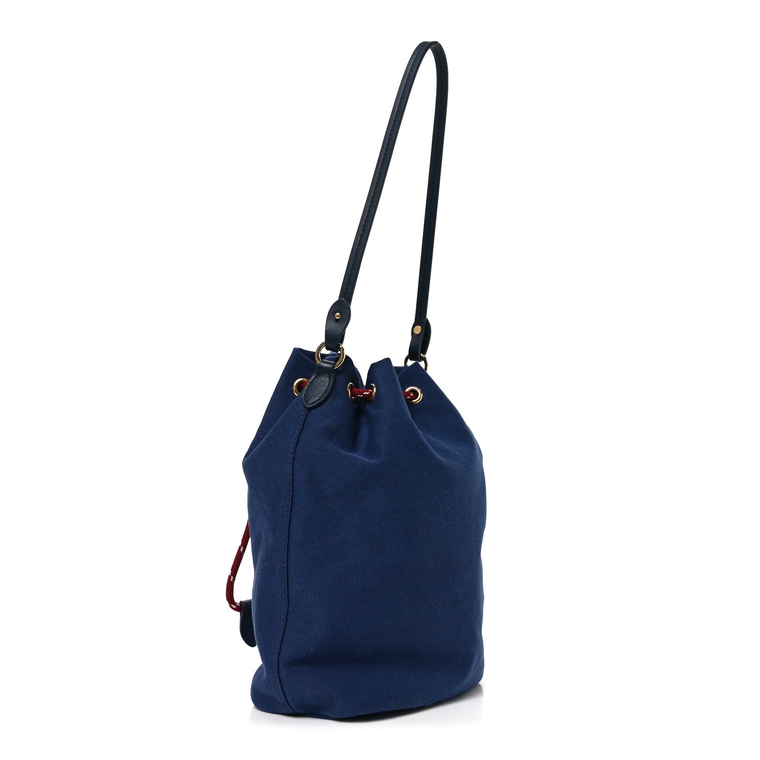 Miu Miu Canvas Gabardine Pouch Bucket Bag Indaco Amaranto 3 of 9