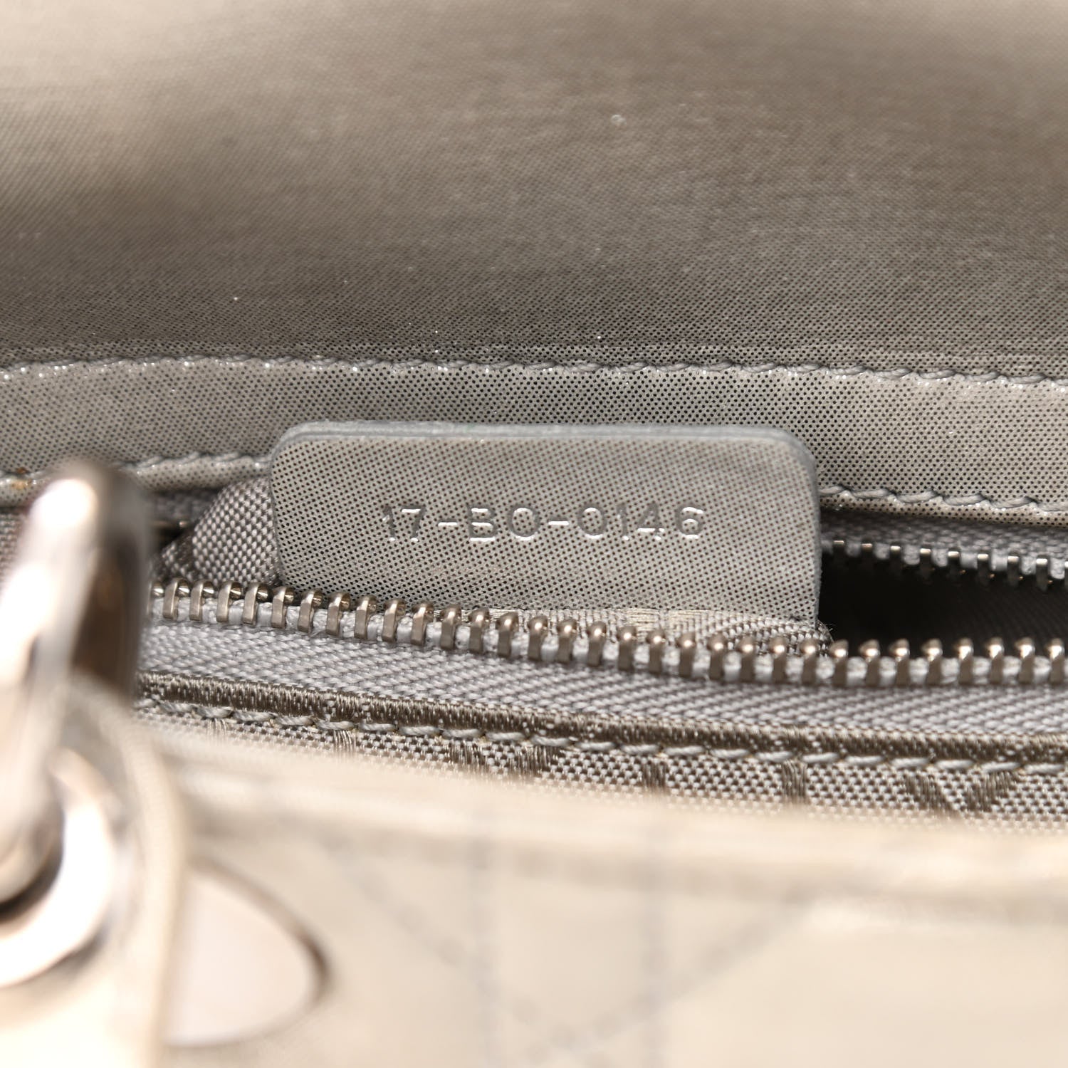 Christian Dior Metallic Nubuck Cannage Mini Lady Dior Silver 7 of 14