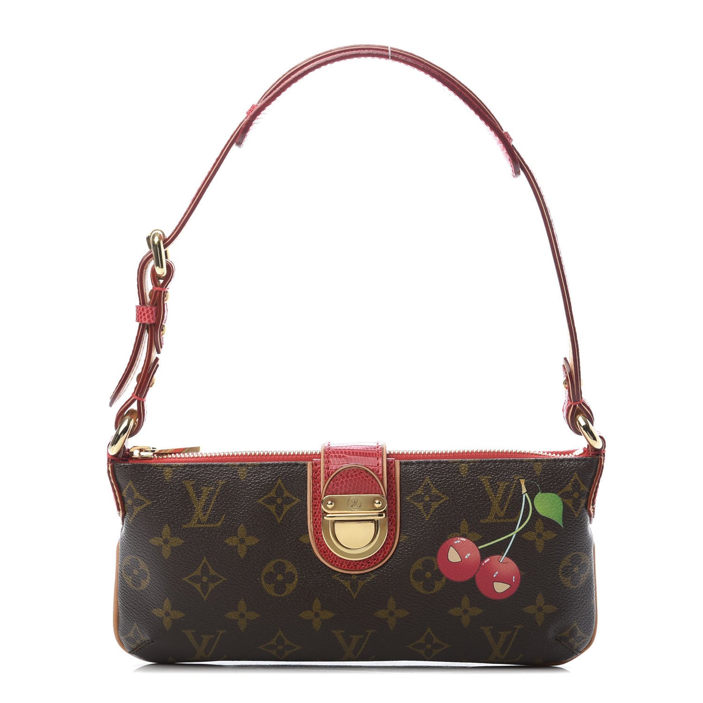 Lizard Monogram Cerises Pochette