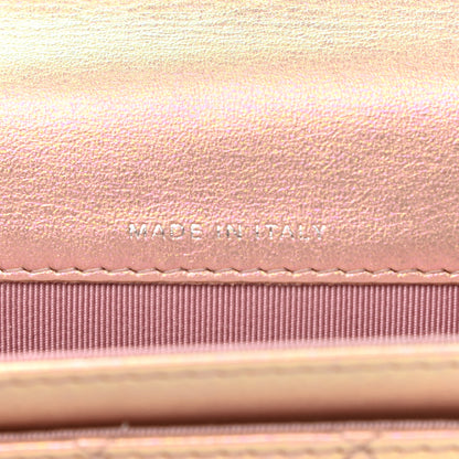 Chanel Iridescent Calfskin Quilted Flap Card Holder Wallet Pink 7 of 9