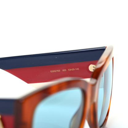 Gucci Acetate Web Oversized Frame Rectangle Sunglasses GG0276S Havana 6 of 8