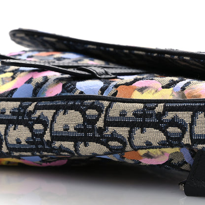 Christian Dior X ALEX FOXOTN Oblique Floral Print Mens Saddle Bag Blue Multicolor 10 of 15