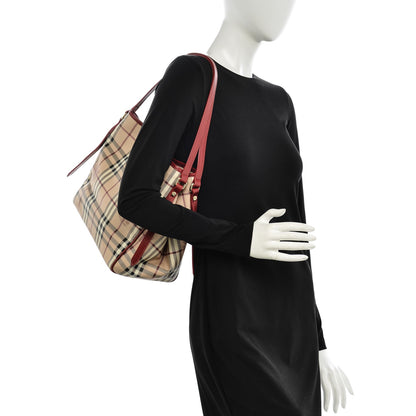 Burberry Haymarket Check Small Canterbury Tote Military Red 2 of 6