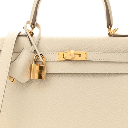 Hermes Epsom Kelly Sellier 25 Craie 8 of 11
