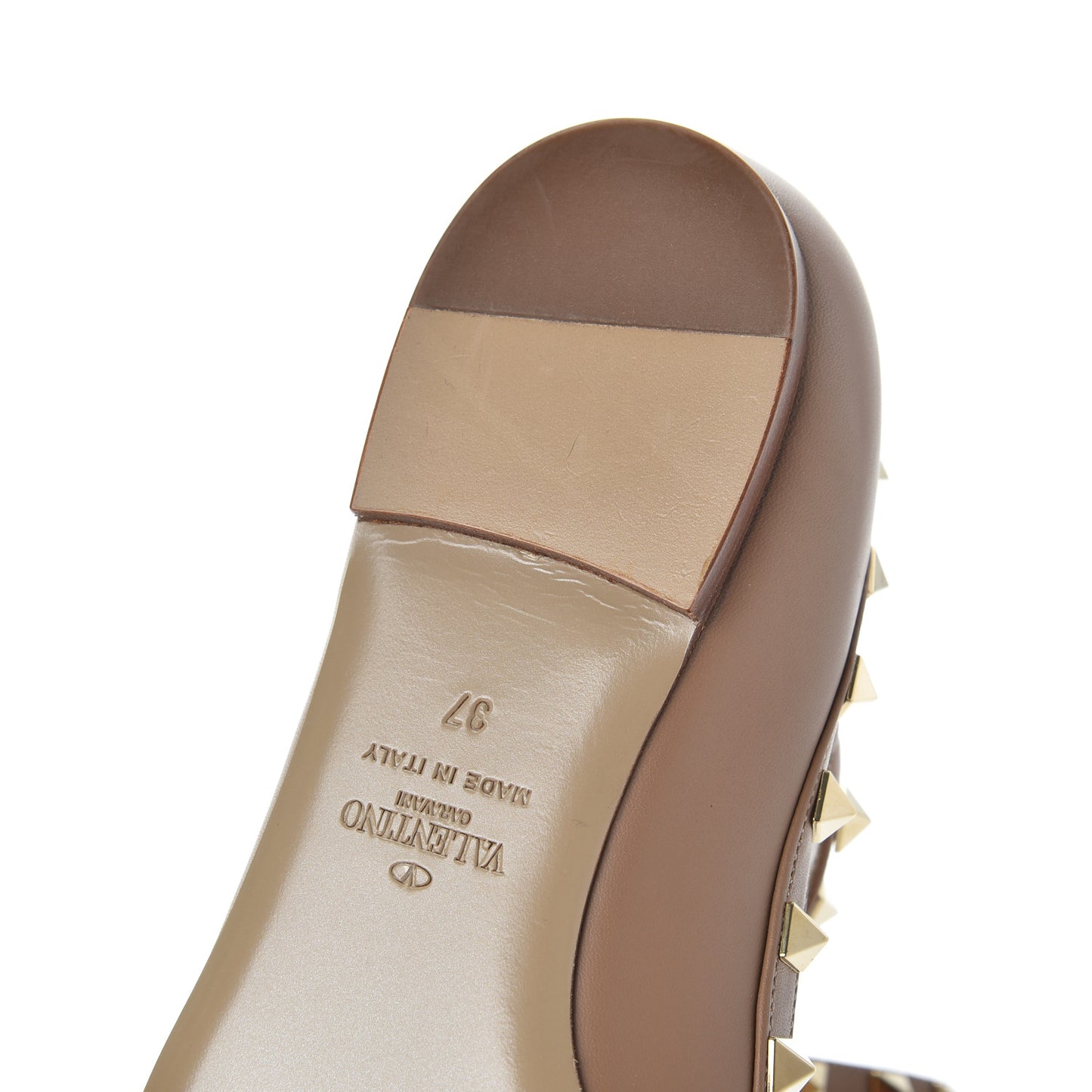 Nappa Rockstud Cage Flats 37 Beige