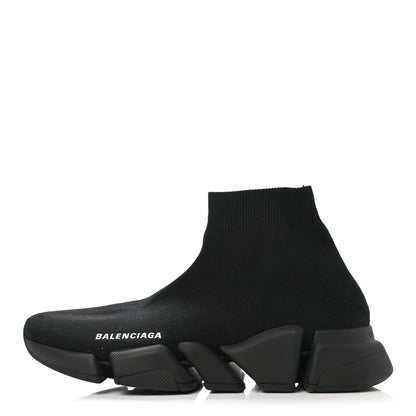Balenciaga Technical 3D Recycled Knit Womens Speed 2.0 Sneakers 39 Monocolor Black 2 of 8