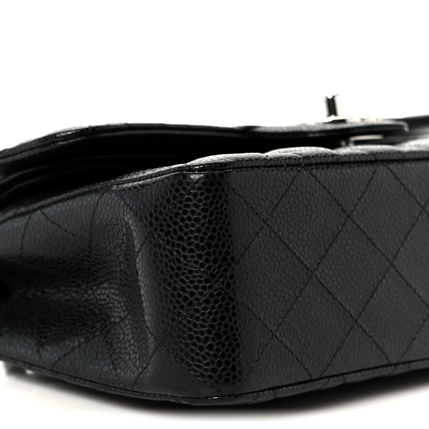 Caviar Quilted Small Double Flap Black