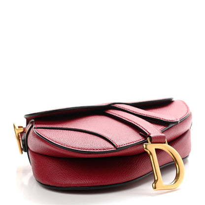 Christian Dior Grained Calfskin Mini Saddle Bag Red 4 of 9