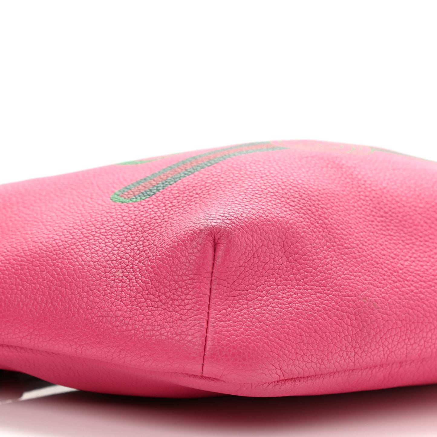 Grained Calfskin Small Logo Belt Bag Box Pink Green