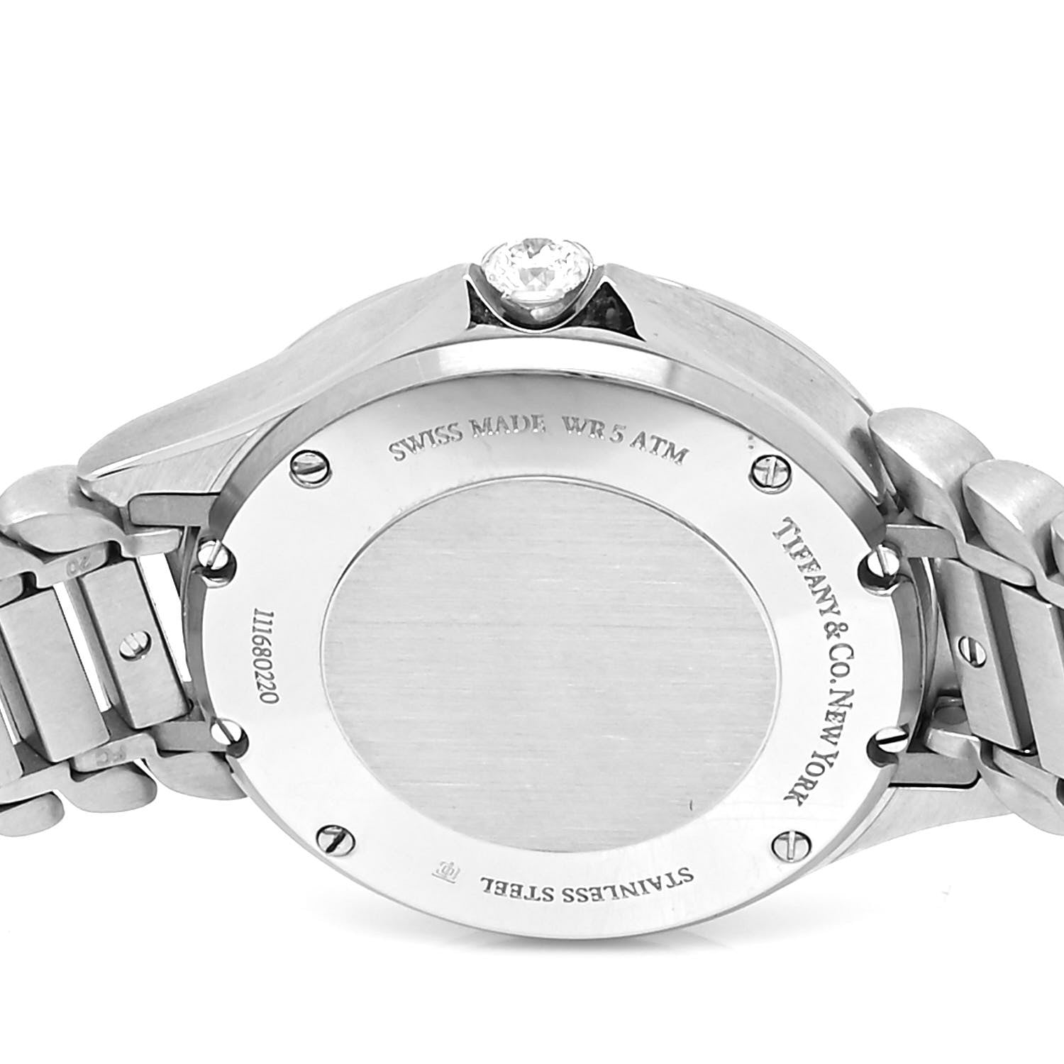 Tiffany Stainless Steel Diamond 28mm Metro 2-Hand Quartz Watch Ice Blue 4 of 5