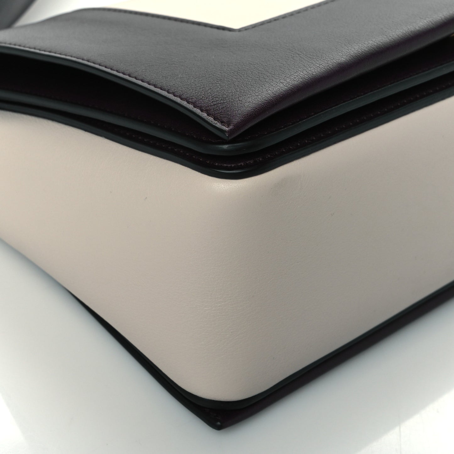 Shiny Smooth Calfskin Medium Frame Shoulder Bag Velvet Desert