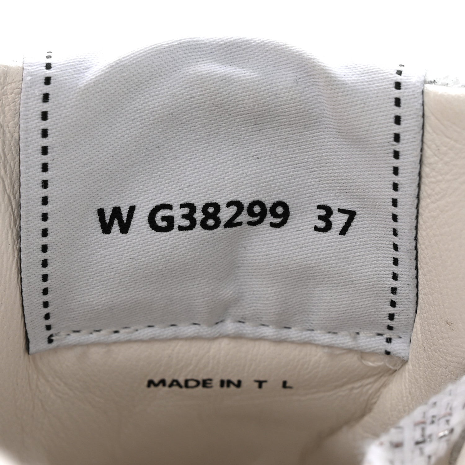 Chanel Painted Iridescent Cotton Tweed Suede Calfskin Womens CC Sneakers 37 White Silver Multicolor 8 of 13