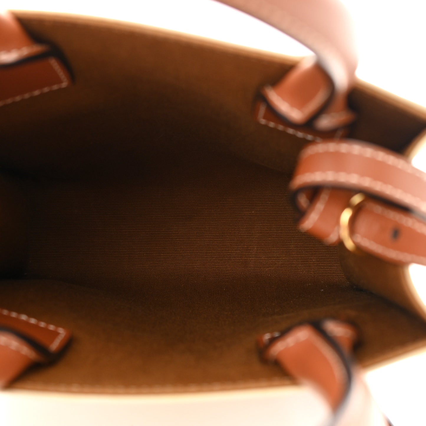 Triomphe Canvas Calfskin Mini Vertical Cabas White