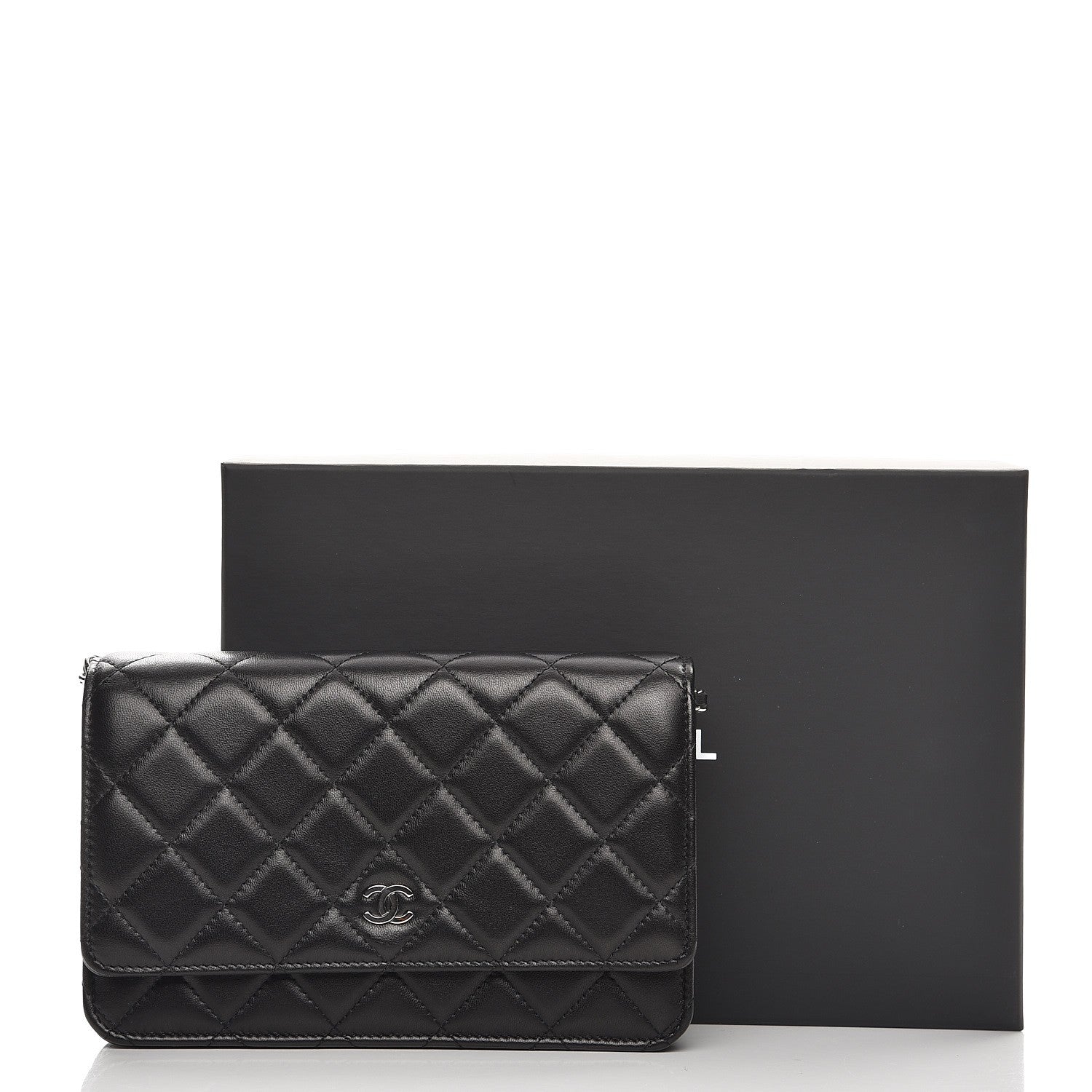 Chanel Lambskin Quilted Wallet On Chain WOC Black 9 of 9