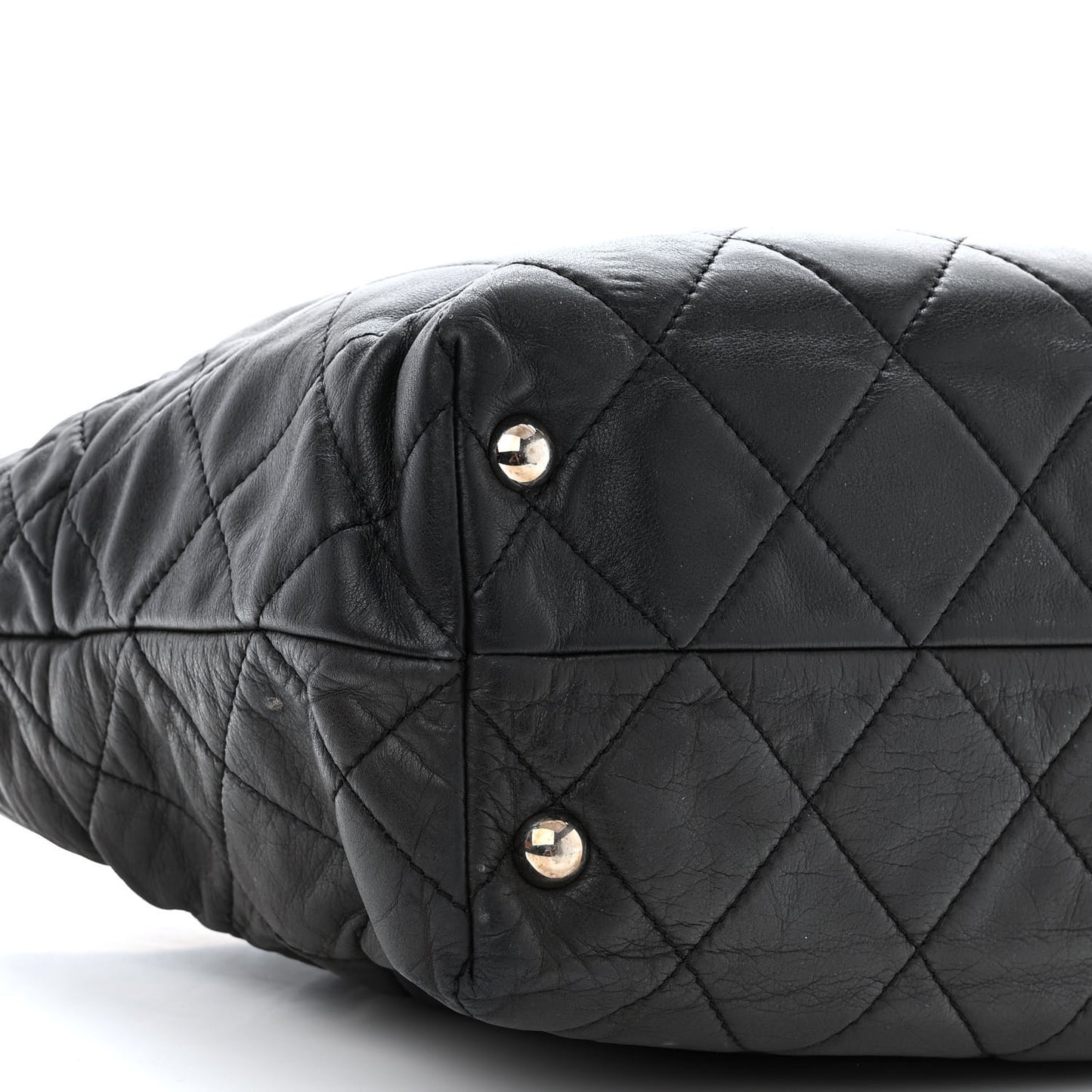 Calfskin Quilted Large In the Business Tote Black