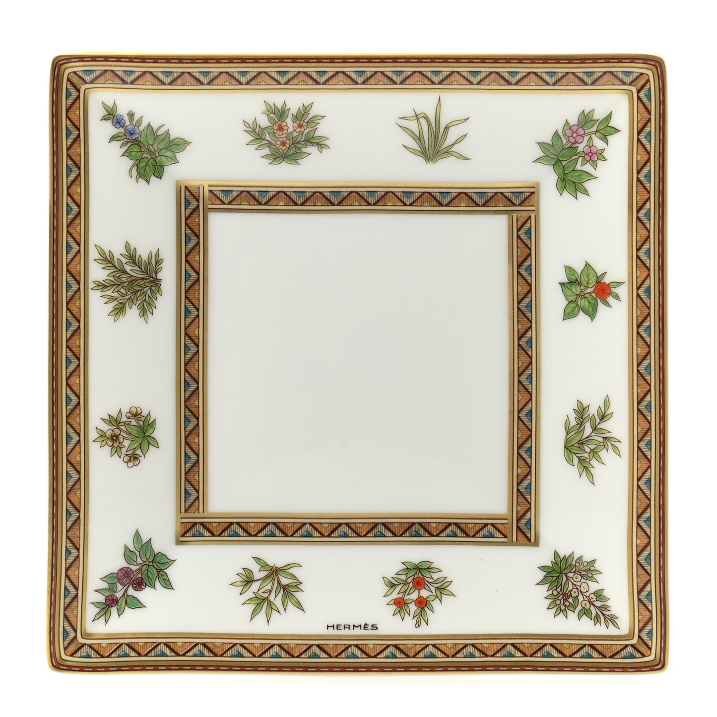 Porcelain Cheval d'Orient Square Plate