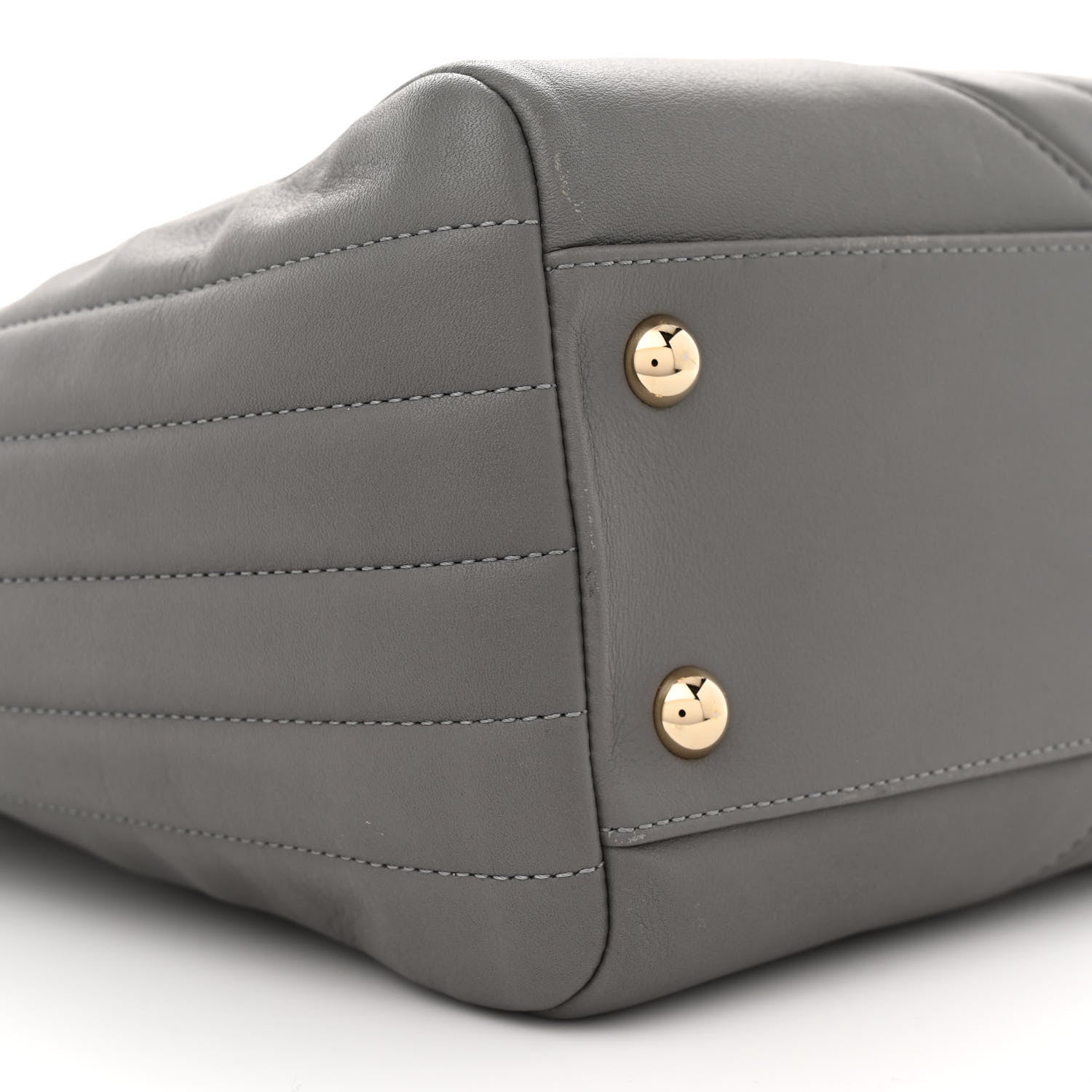 Chanel Calfskin Chevron Quilted Statement Shopping Tote Grey 9 of 12