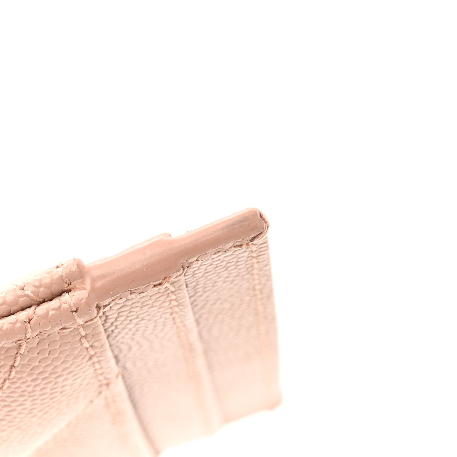 Saint Laurent Grain De Poudre Matelasse Chevron Monogram Credit Card Case Pale Pink 9 of 10