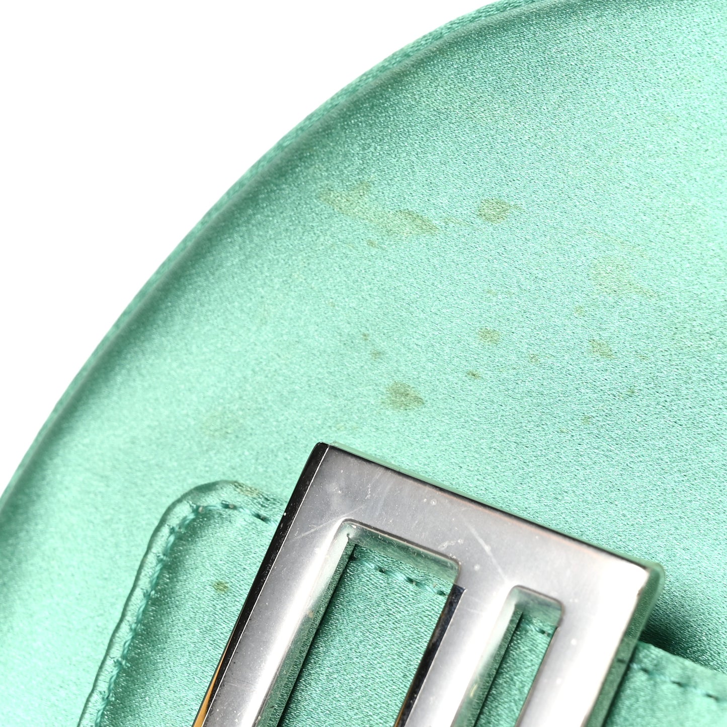 Silk Satin Mini Cookie Hobo Bag Spring Turquoise