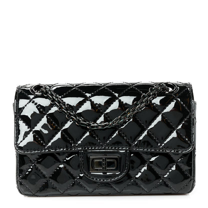 Chanel Patent Calfskin Quilted 2.55 Reissue Mini Flap So Black 1 of 10
