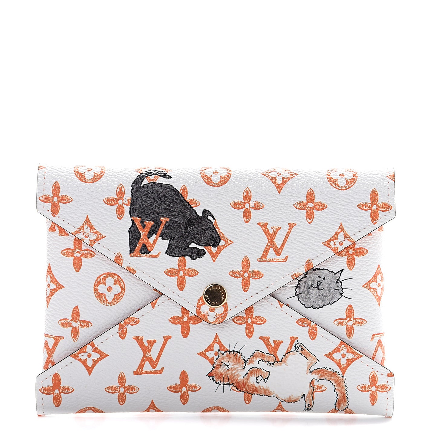 Catogram Medium Kirigami Pochette White