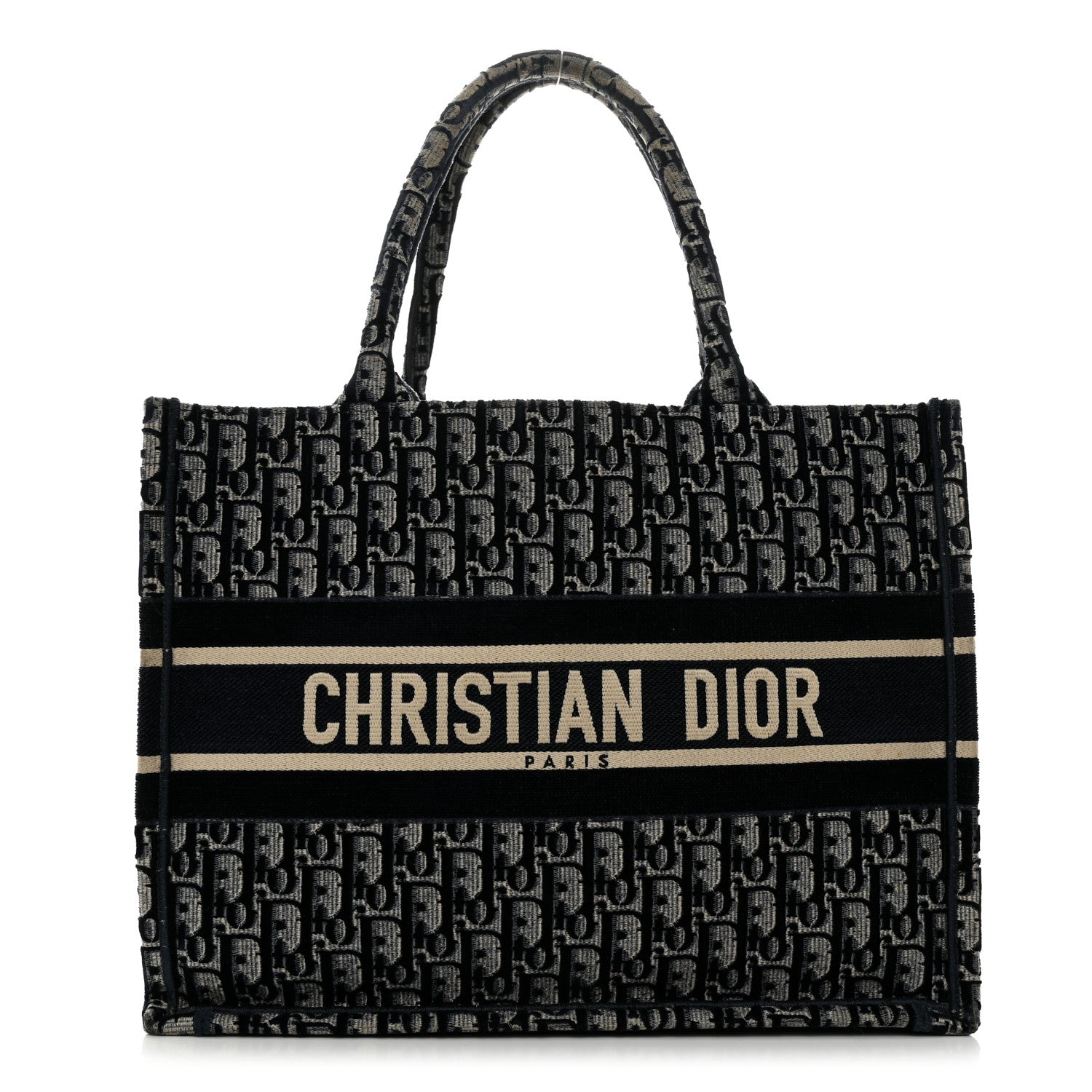 Christian Dior Oblique Velvet Medium Book Tote Blue Multicolor 1 of 10