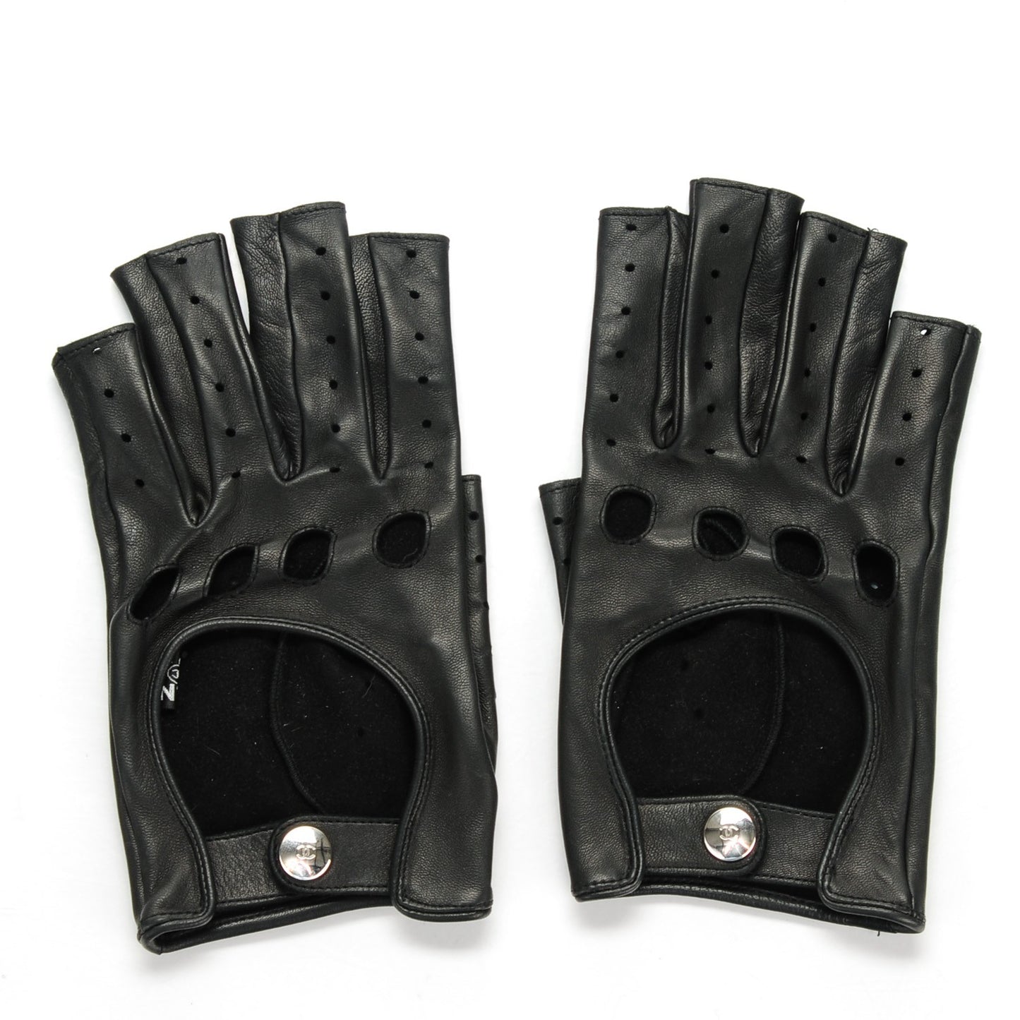 Lambskin Fingerless Gloves 7.5 Black