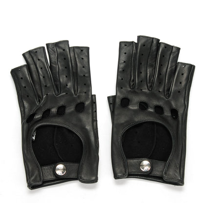 Chanel Lambskin Fingerless Gloves 7.5 Black 3 of 9