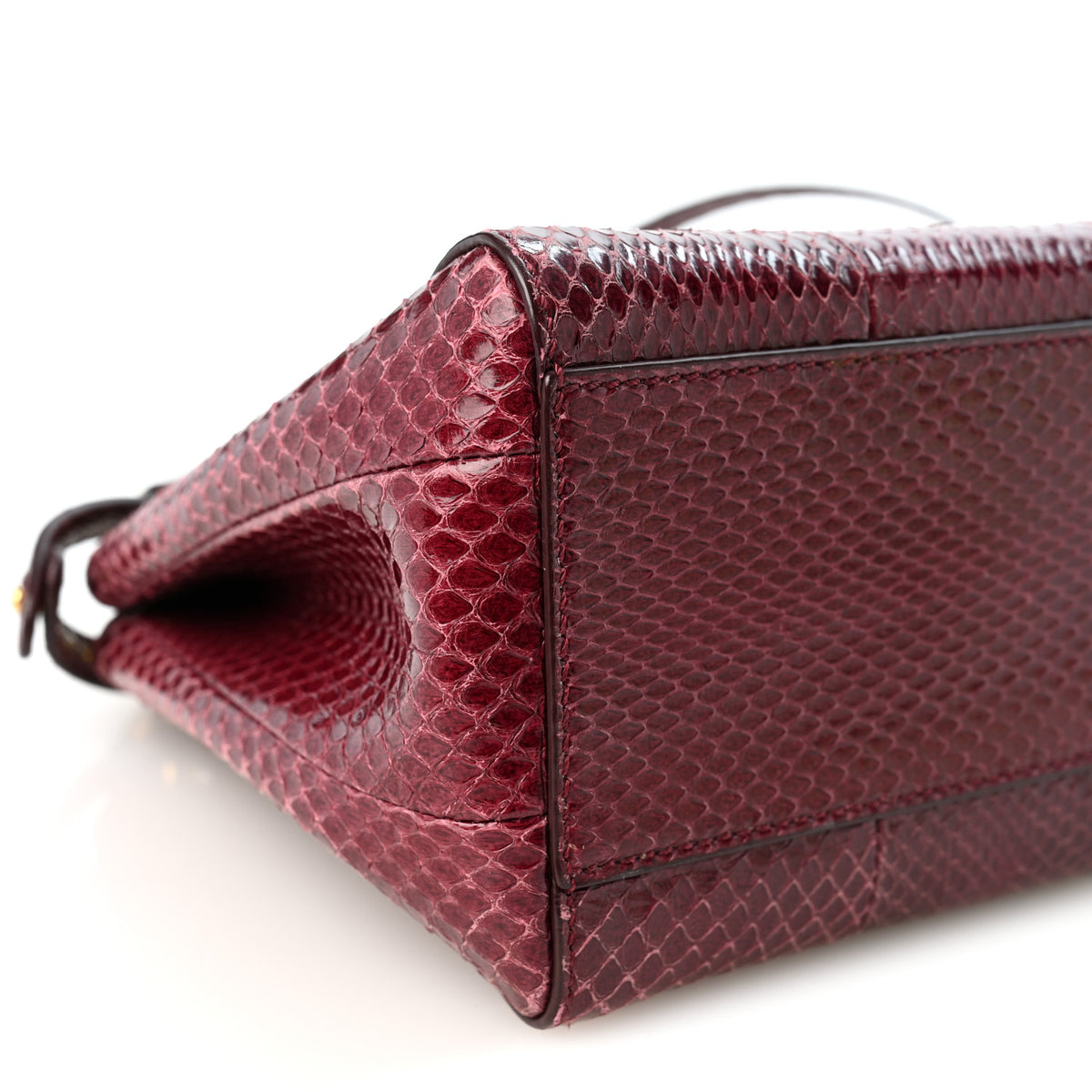 Snakeskin Shiny Nappa Mini Peekaboo Iconic Satchel Red