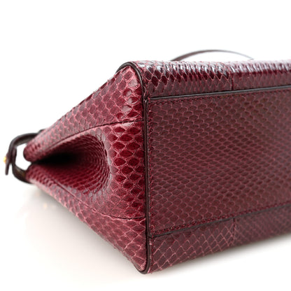 Fendi Snakeskin Shiny Nappa Mini Peekaboo Iconic Satchel Red 9 of 12
