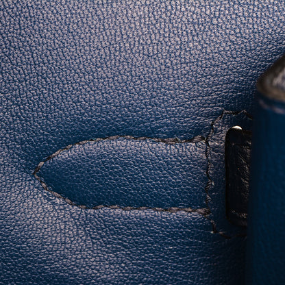 Hermes Taurillon Clemence Birkin 35 Bleu Saphir 18 of 23