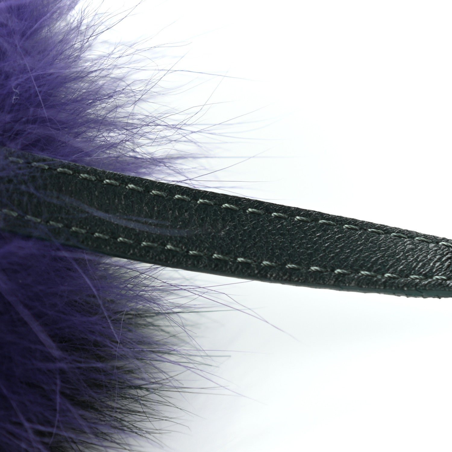 Fendi Fox Fur Shiny Nappa Rainbow Pom Pom Bag Charm Ametista Multicolor Grigio 4 of 4