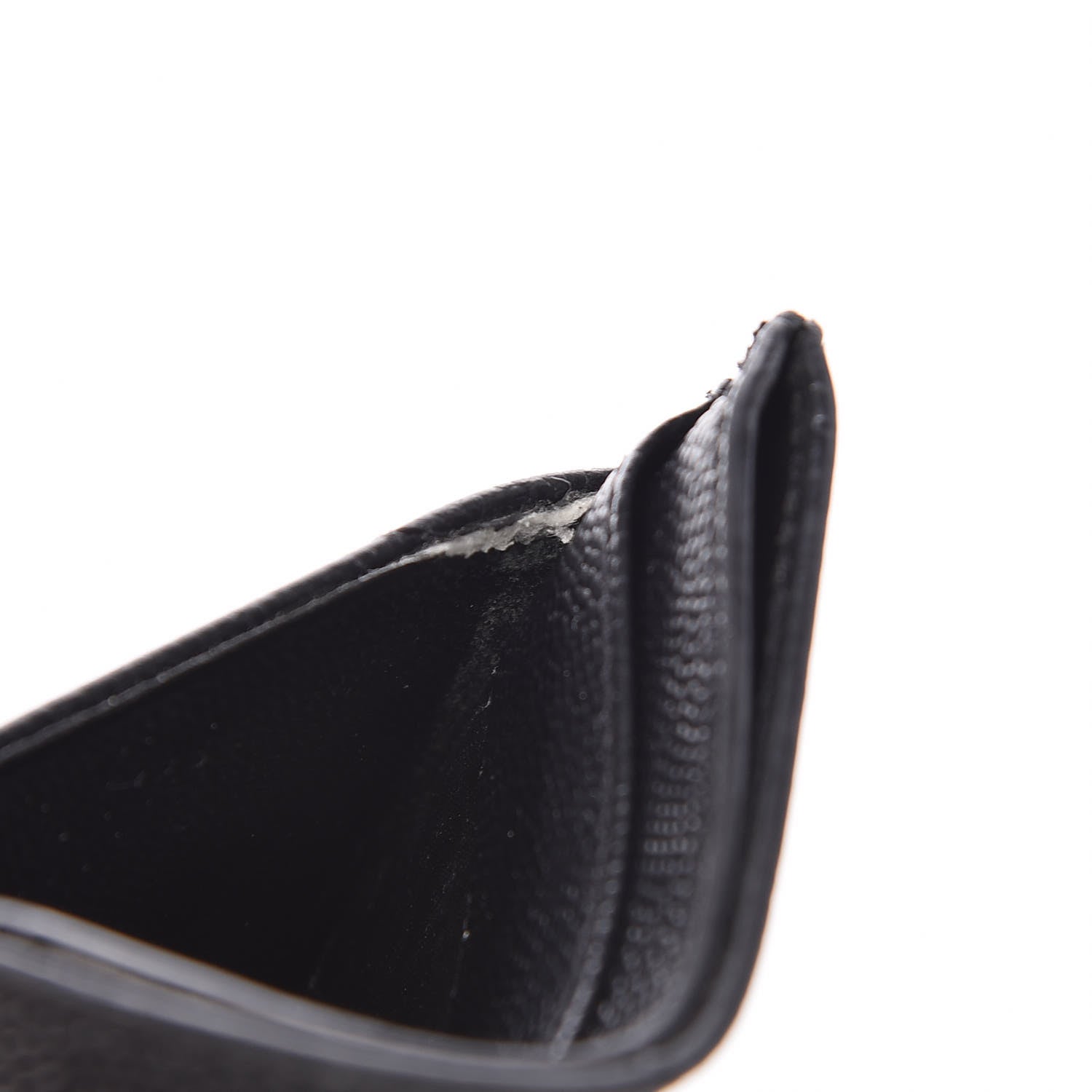 Saint Laurent Grain De Poudre Matelasse Chevron Monogram Credit Card Case Black 8 of 12