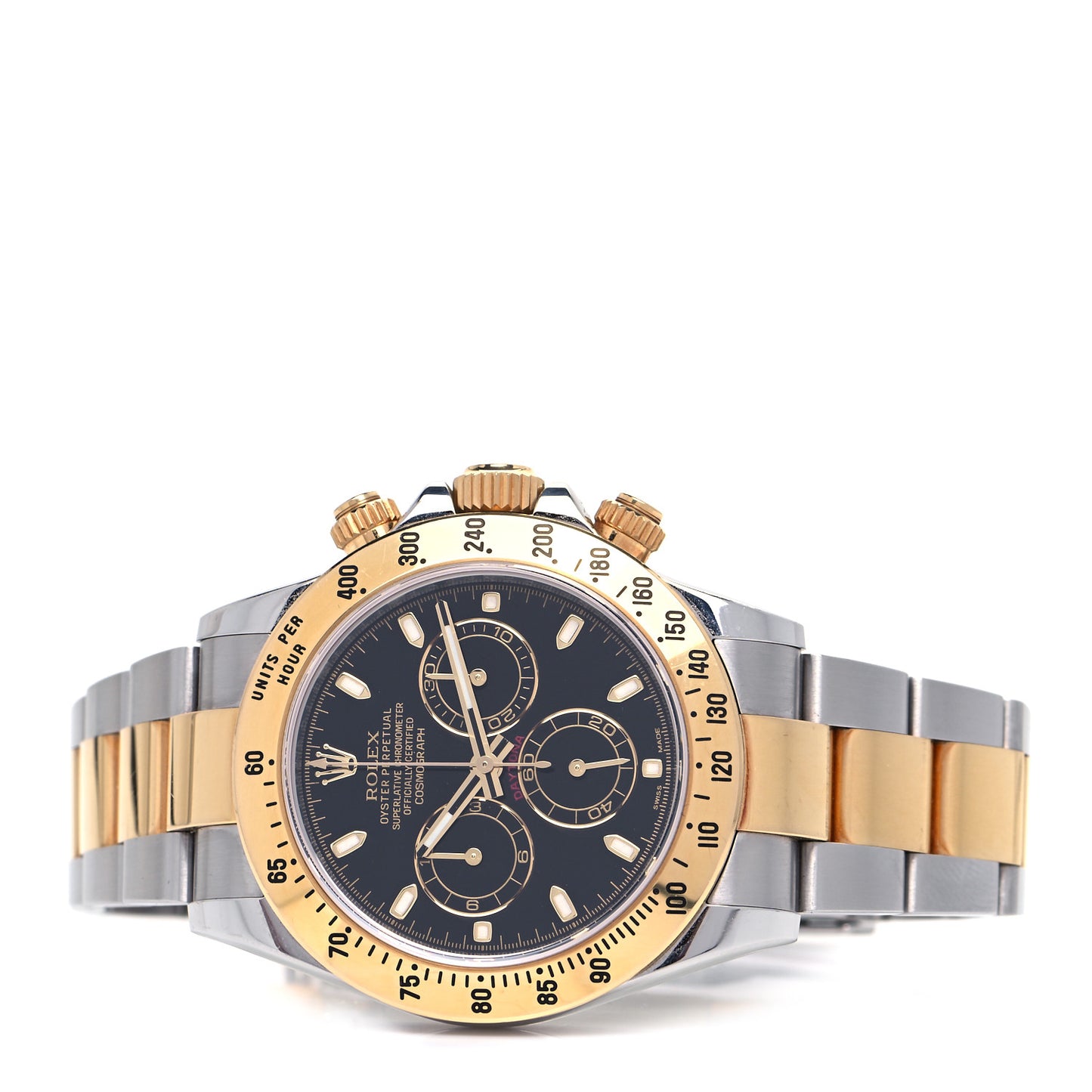 Stainless Steel 18K Yellow Gold 40mm Oyster Perpetual Cosmograph Daytona Watch Black 116523