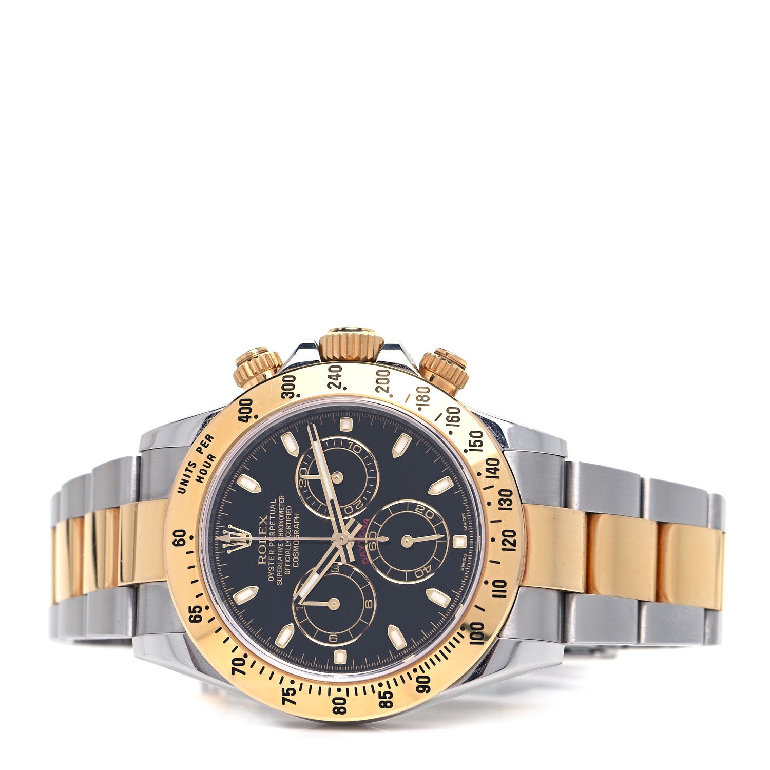 Rolex Stainless Steel 18K Yellow Gold 40mm Oyster Perpetual Cosmograph Daytona Watch Black 116523 2 of 4