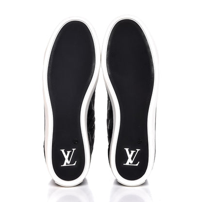 Louis Vuitton Calfskin Suede Sequins Damier Punchy High Top Sneakers 38.5 Black 5 of 8
