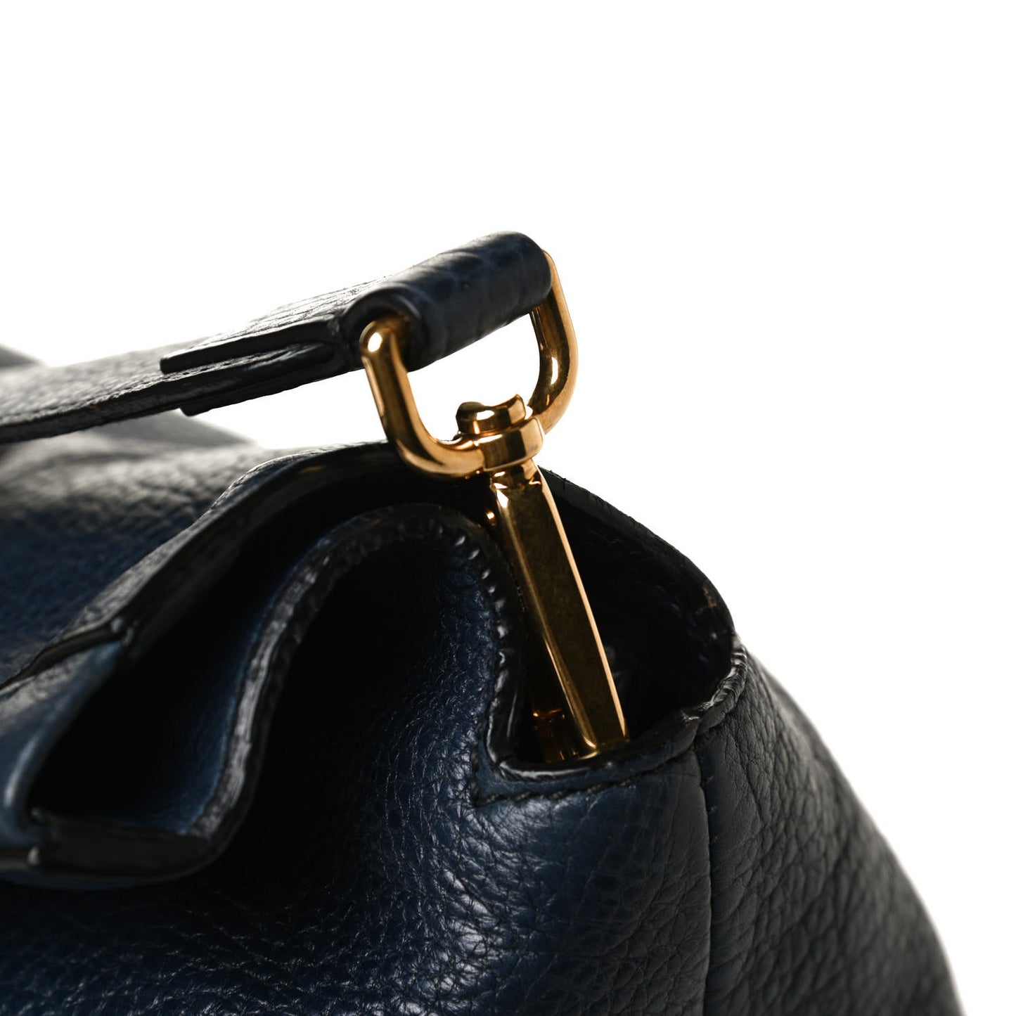Goatskin Madras Zip Crossbody Bag Navy