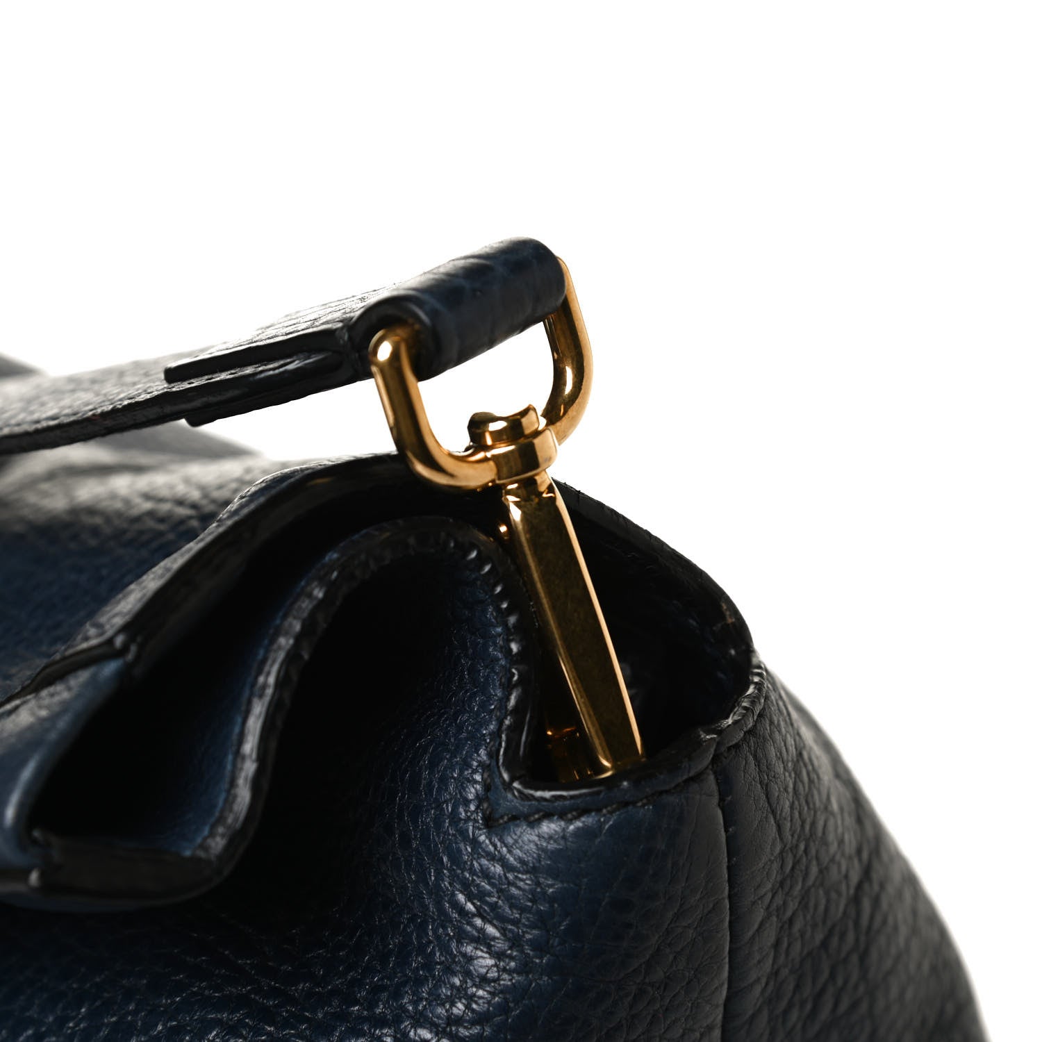 Miu Miu Goatskin Madras Zip Crossbody Bag Navy 13 of 14