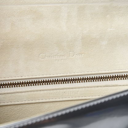 Christian Dior Metallic Patent Studded Small Diorama Flap Bag Silver 5 of 8