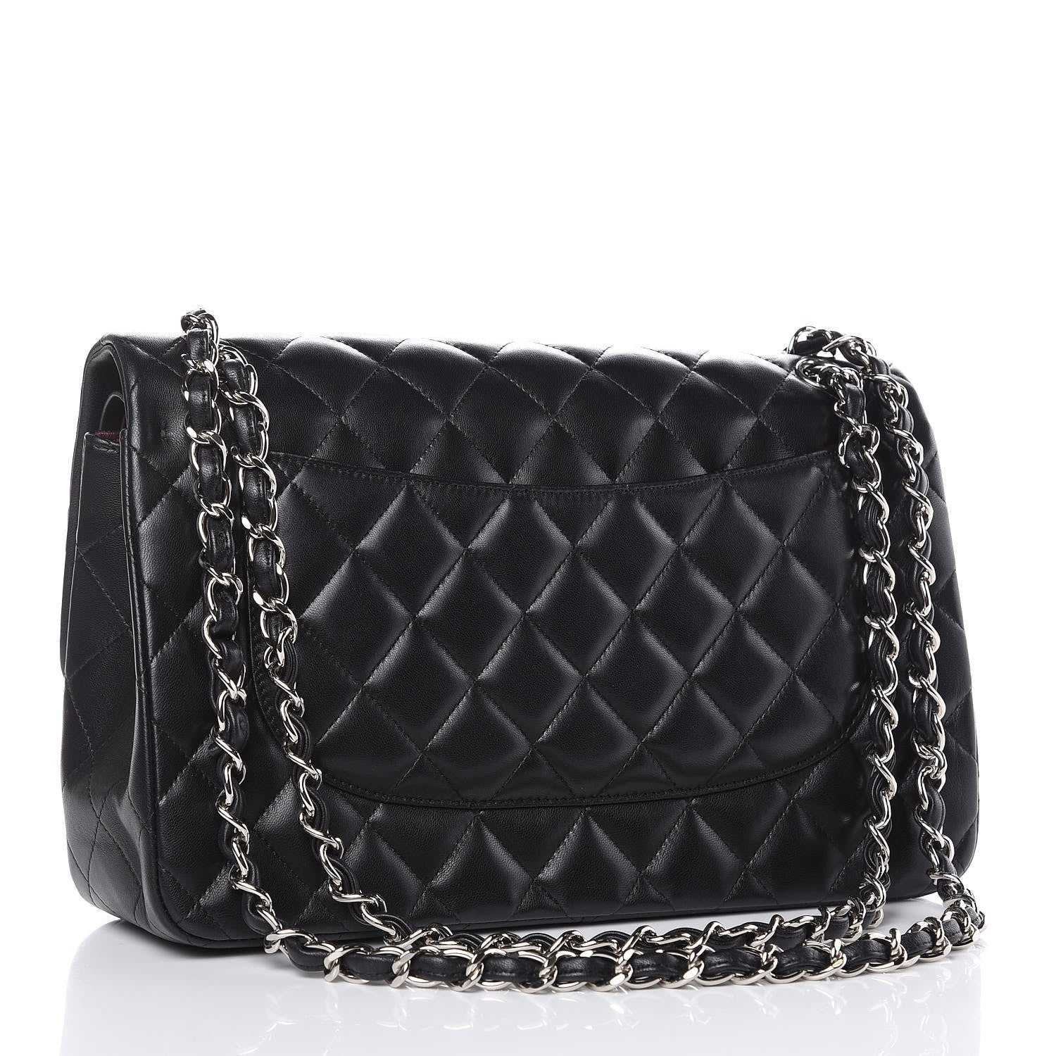 Chanel Lambskin Quilted Jumbo Double Flap Black 3 of 16